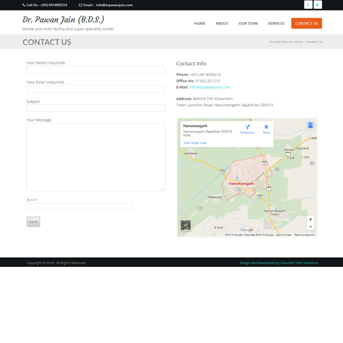 Dr. Pawan Jain - Contact Us